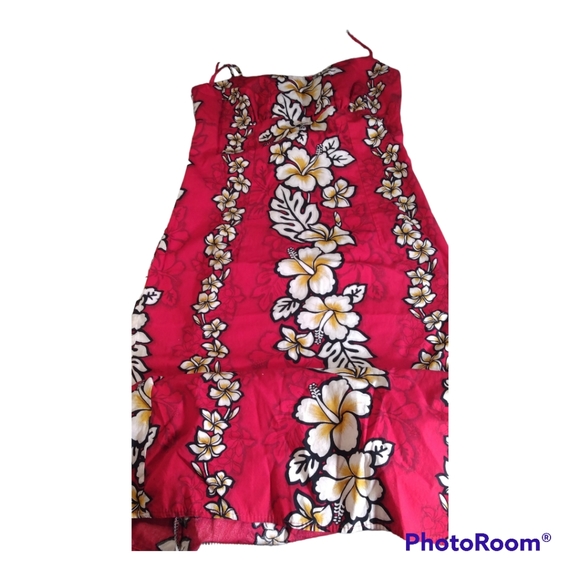 Royal Creations spaghetti strap, red floral maxi dress, Sm - Picture 4 of 11
